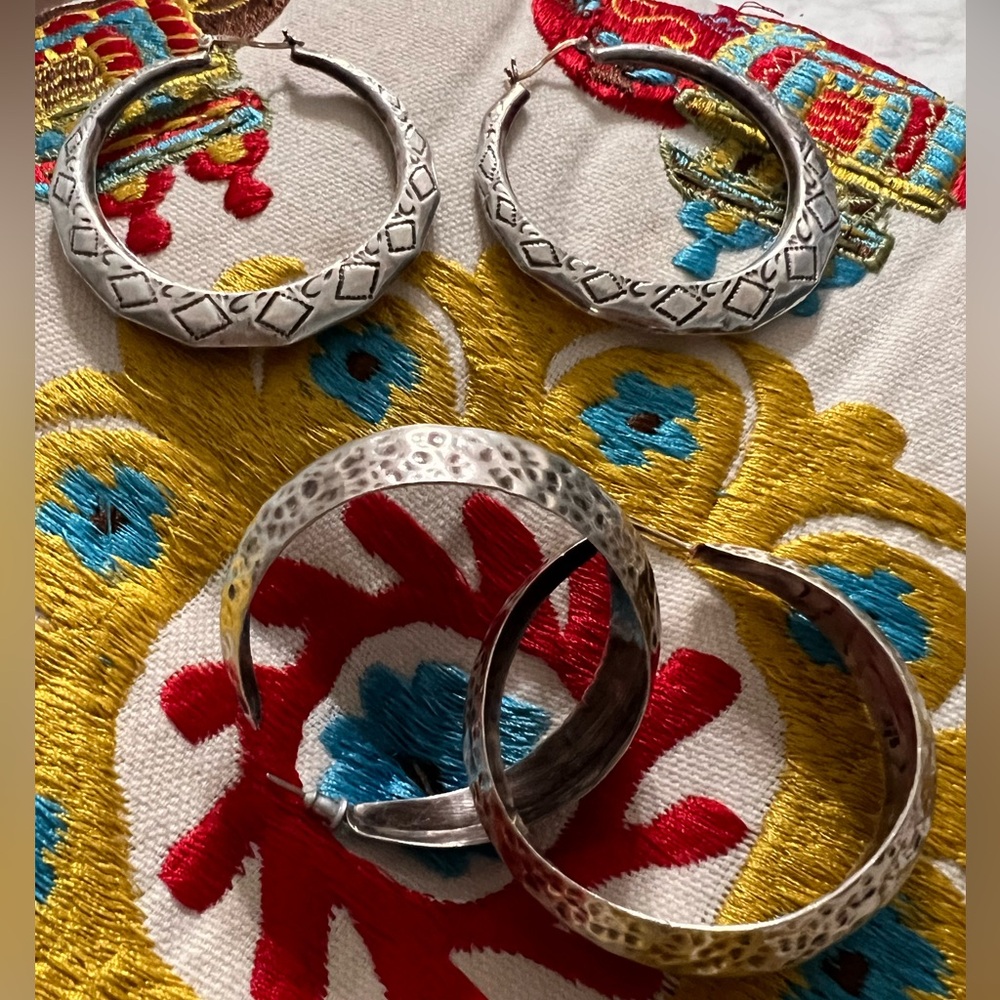925 Sterling silver Mexican Earrings hoops